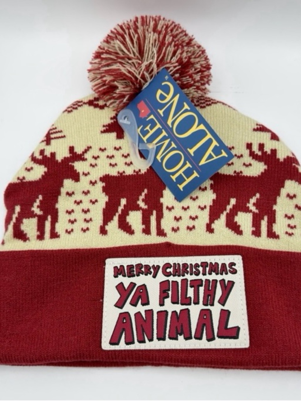 Holiday Home Alone Sock Hat Pompom Merry Christmas Ya Filthy Animal Beanie Hat